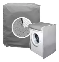 Cubre Lavarropas Funda Carga Frontal Tela Impermeable 60x60 Silver - Regalos Ámbar