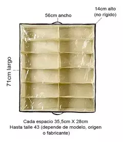 Set x3 Organizador De Zapatos Bajo Cama 12 Espacios - Regalos Ámbar