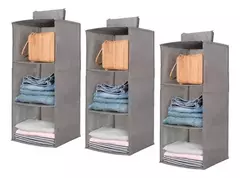 Set x3 Organizador Vertical Colgante De Ropa O Calzado 3 Estantes - comprar online