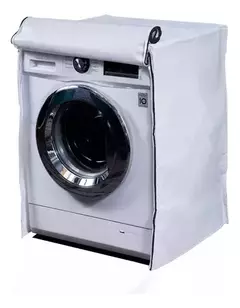 Funda Cubre Lavarropas Costuras Selladas 100% Impermeable Color Blanco