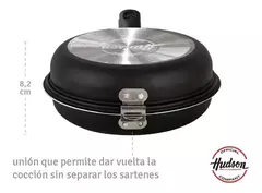 Sarten Doble Antiadherente Hudson 20 Cm Tortilla Aluminio Color Negro - Regalos Ámbar
