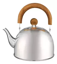 Pava Hudson Acero Inoxidable 1,5lts Pico Matero Mango Madera Normal Color Marrón