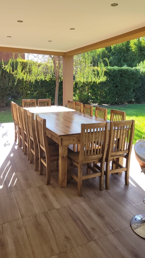 Mesa de 3.00 m x 1.20 m + 14 sillas hindu - comprar online