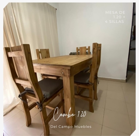 Mesa 1.20 m + 4 sillas
