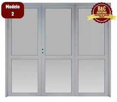 PORTON (M2) TODO VIDRIO C/DIVISION (3 hojas)