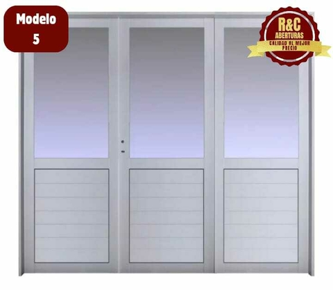 PORTON (M5) MEDIO VIDRIO (3 hojas)