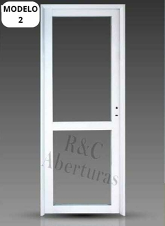 PUERTA ALUMINIO ( VIDRIO ENTERO CON DIVICION ) modelo 2