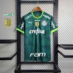 Camisa Palmeiras I 2023/24 Todos os Patrocinadores + Patch Campeão 2022 - Torcedor Masculina