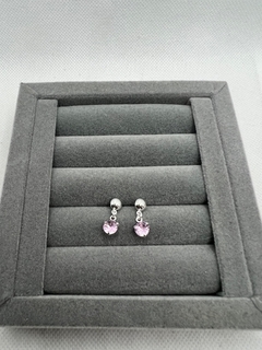 Brinco cristal rosa .