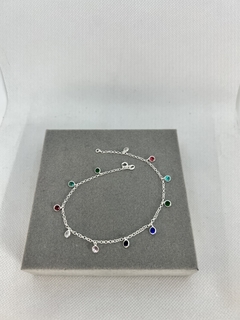 Tornozeleira de zircônias color. - comprar online