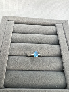 Anel solitário aquamarine aro 16. na internet
