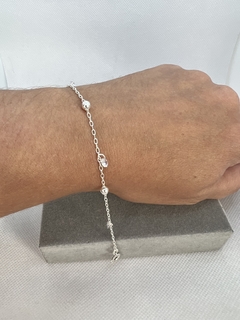 Pulseira bolinhas com cristais . - comprar online