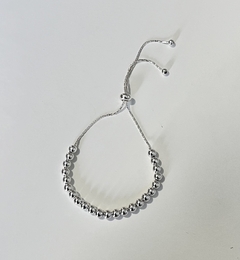 Pulseira ajustável de bolinhas 4mm.