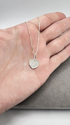 Colar coração cravejado de zircônias M. - carlapenteadopratas