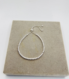Pulseira ajustável bolinhas 3 mm em prata 925. - comprar online