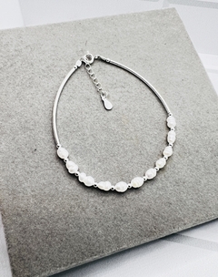 Pulseira de pérola de água doce e prata . - comprar online