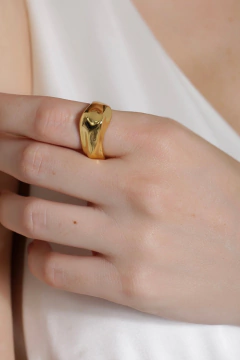 ANEL MOVIMENTO ORGÂNICO DOURADO BANHADO A OURO 18k N-20. na internet