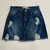 Pollera jeans roturas azul