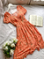 Vestido mídi camponesa floral minimalista Emily