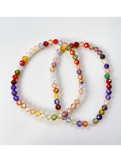 Pulseira com cristais coloridos