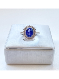 Anel em prata com zircônia azul - comprar online