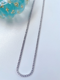 Colar riviera em prata com zircônias - 45 cm