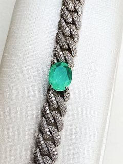 Pulseira em prata com fusion verde na internet
