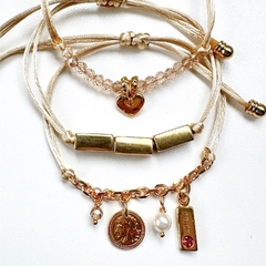 kit pulseiras ajustáveis cristais - comprar online