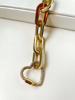 Pulseira banhada com fecho coração - comprar online
