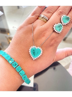 Pulseira em prata pedra verde na internet