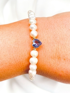 Pulseira em pérolas e zircônia na internet