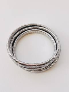 Pulseira aço inoxidável 3 voltas prateada - comprar online