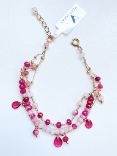 Pulseira pedrinhas rosa - comprar online