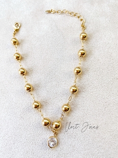 Pulseira de bolinhas e zircônia