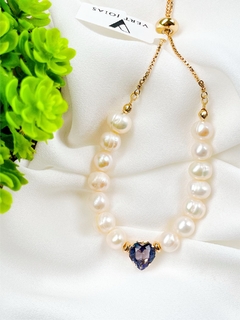 Pulseira em pérolas e zircônia - comprar online