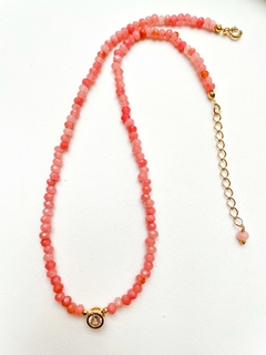 Colar pedra natural jade rosa - comprar online