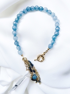 Pulseira jade azul e pingente - comprar online