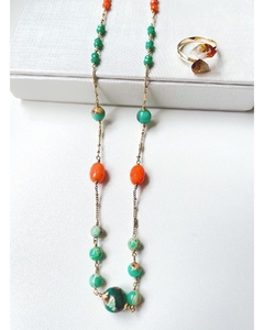 Colar longo com pedras naturais - Vert Joias