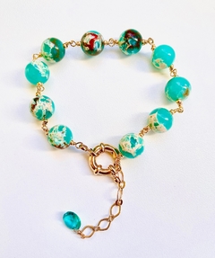 Pulseira pedra amazonita verde - comprar online