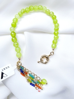 Pulseira jade verde e pingente