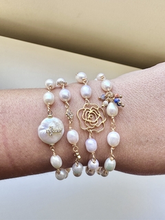 Pulseira pérolas flor - comprar online