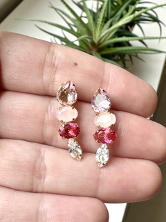 Brinco cristais rosa - comprar online