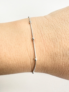 Pulseira bolinhas prata 925