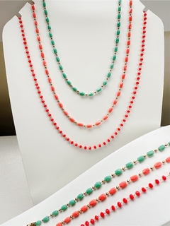 Colar pedrinhas vermelhas - comprar online