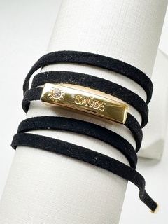 Pulseira preta pingente saúde - comprar online
