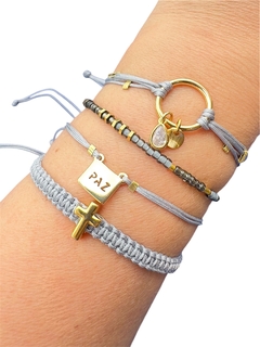 Kit pulseiras cinza