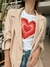 Remera m/CORTAS - CORAZÓN SIMIL BORDADO - comprar online