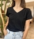 Remera cuello V - NEGRA - tienda online