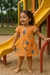 Vestido Trapézio Infantil Microfibra Manga Sino Laranja - Passaros - comprar online
