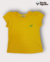 Conjunto Infantil Feminino Baby Look Amarela + Short Estampa - comprar online